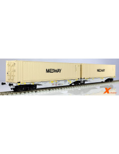 Wagon VTG Sggmrss Medway with 45 feet containers Ep VI HO