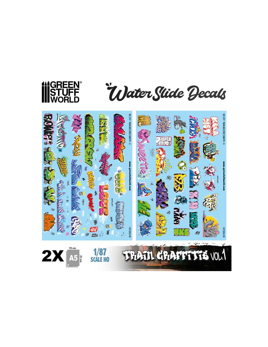 Model railway graffiti decals 1:87 HO