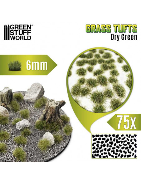 Matas Cesped Tufts 6 mm Verde Seco
