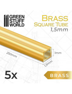 Square Brass Tubes 1.5mm