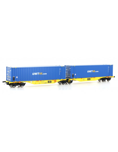 Conainer wagon CLIP Sggmrss with Unit45 containers Ep VI HO