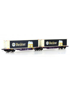 Vagon RailRelease Sggmrss con contenedores Warsteiner Ep VI HO