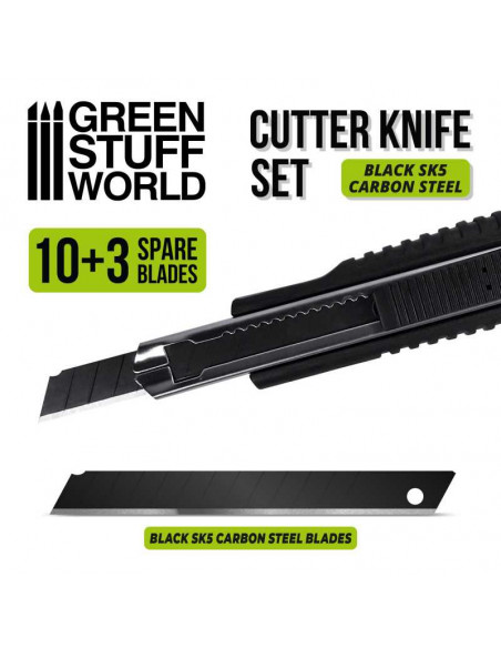 Schwarzes Hobby-Messer + 10x schwarze Ersatzklingen