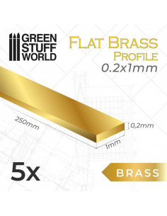 Flat Brass Profile 0.2 x 1mm