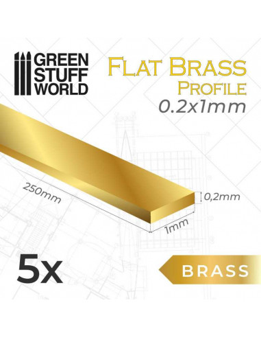 Flaches Messingprofil 0.2 x 1mm