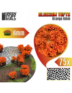 Blossom Tufts 6mm Orange Flowers 2