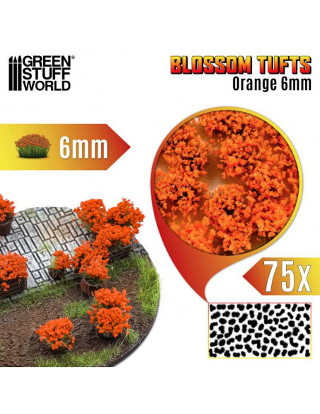 Matas con Flor Tufts 6mm Flores Naranjas