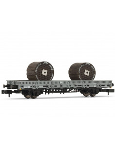 Vagon plataforma RENFE con bobinas de cable N