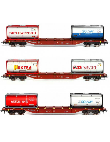 Set vagones SNCB contenedores quimicos Ep V HO
