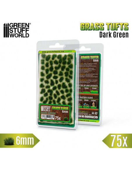 Static Grass Tufts 6 mm Dark Green