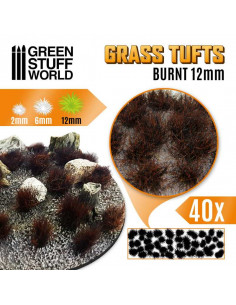 Grass TUFTS 12mm self-adhesive BURNT