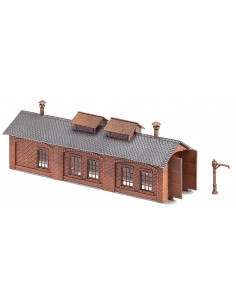 Locomotive shed 1-stall patinated model N