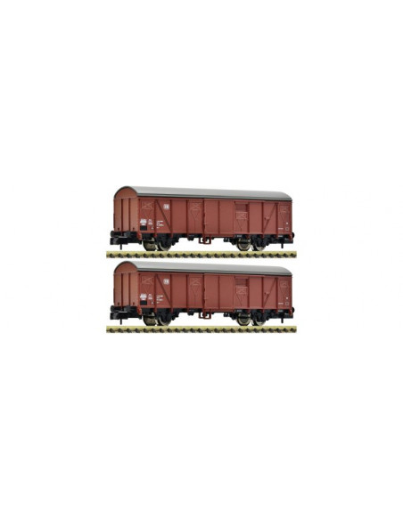 2 piece set covered goods wagons DB Gbs Ep IV N