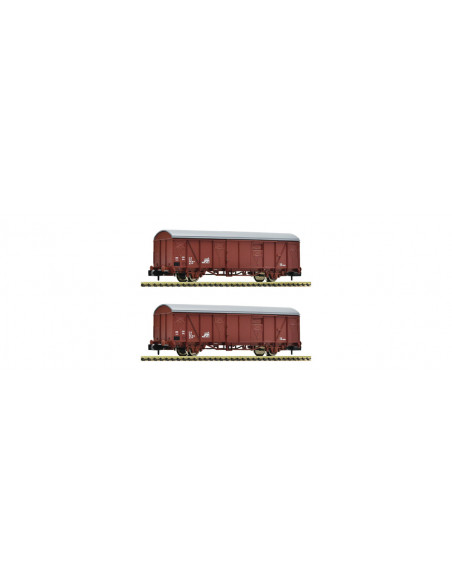 2 piece set covered goods wagons DR Gbs Ep IV N