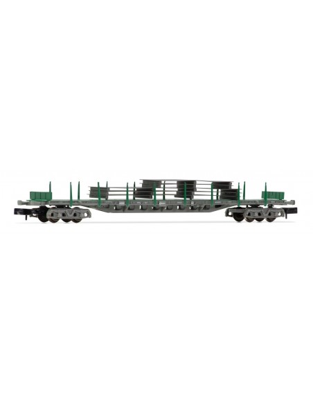 Vagon RENFE cargado con planchas de acero N