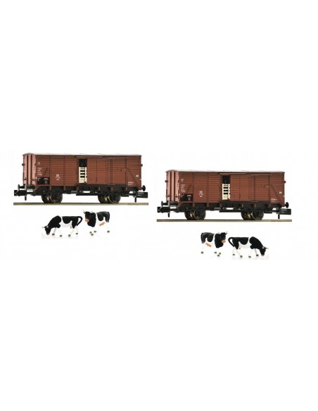 2 piece set cattle wagons type G10 DB Ep III N