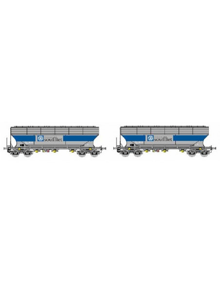 Set tolvas de cereales SOCO SOUFFLET SNCF Ep V HO