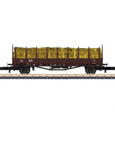 Vagon plataforma DB con carga de paja Z