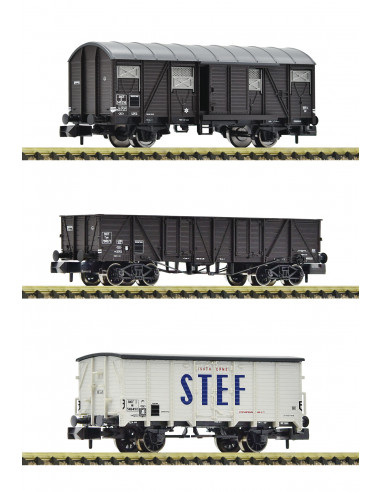 3 piece set goods wagons SNCF Ep III N