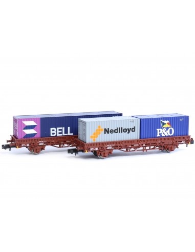 Set dos plataformas portacontenedores BELL Nedlloyd P&O N