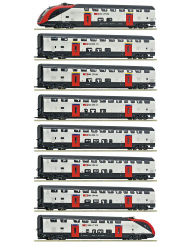 Long-distance double-deck train RABe 502 SBB Ep VI HO