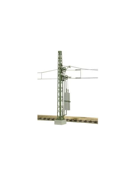 Poste de catenaria con tensor de rueda y contrapesos N