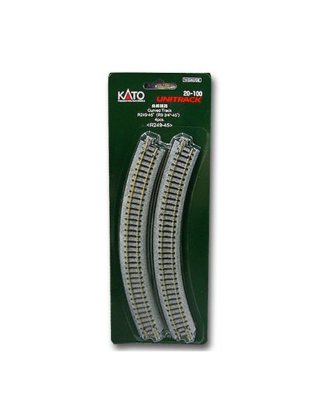 Kato 20-100 249mm 9 3/4' 45 Curve Track R249 45  N Scale 4Pcs N