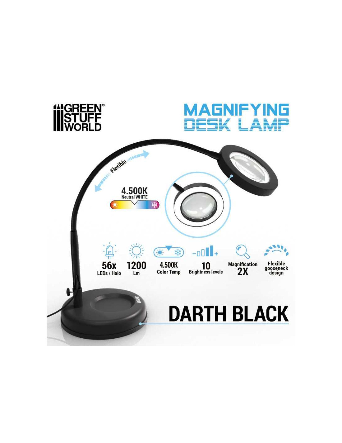 Magnifying desk lamp Darth Black