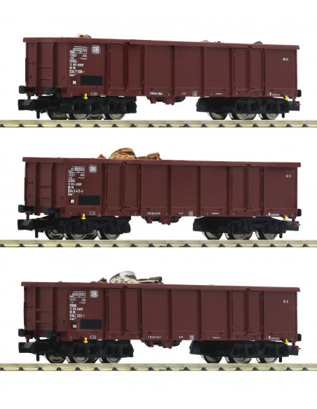 3 piece set goods wagons Eaos that carry scrap metal DB Ep IV N