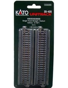 Tramo vía única en viaducto de 124 mm N