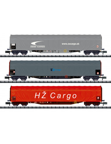 Rilns Sliding Tarp Car Set CD wagons N